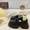 Platform Thick Heel British Style Small Leather Shoes Women's 2025 New Spring and Autumn One-pedal Women's Shoes Single Shoes Black Loafers