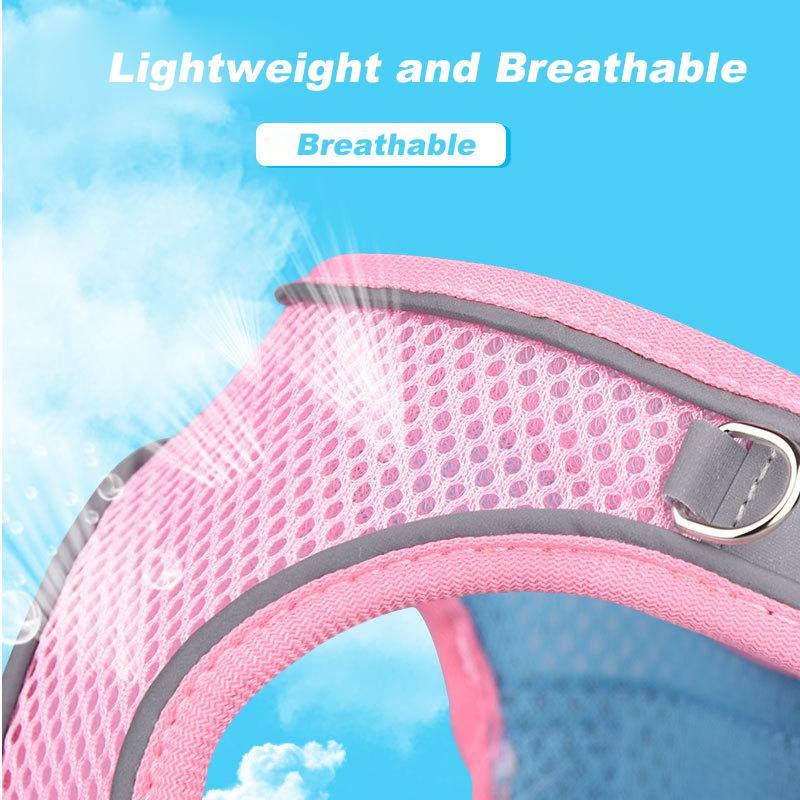 Reflective Pet Harness Dogs Strap with Leash Adjustable Harness Vest Breathable Collars for Chihuahua Small Large Dogs