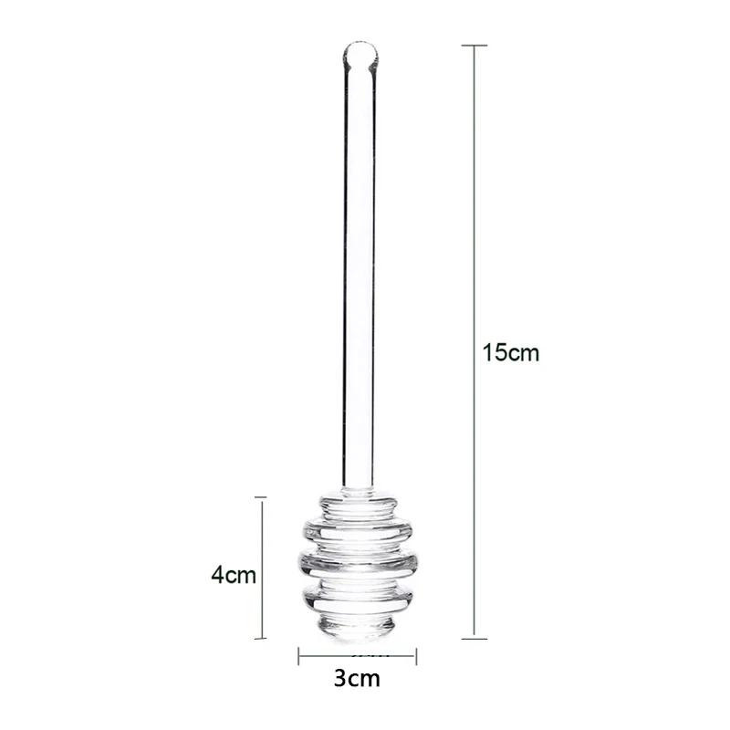 15 cm Glas Honiglöffel Sticks Marmelade Sauce Löffel Mischstab Klar Kaffee Milch Tee Rührstab Küchenbedarf Kochutensilien