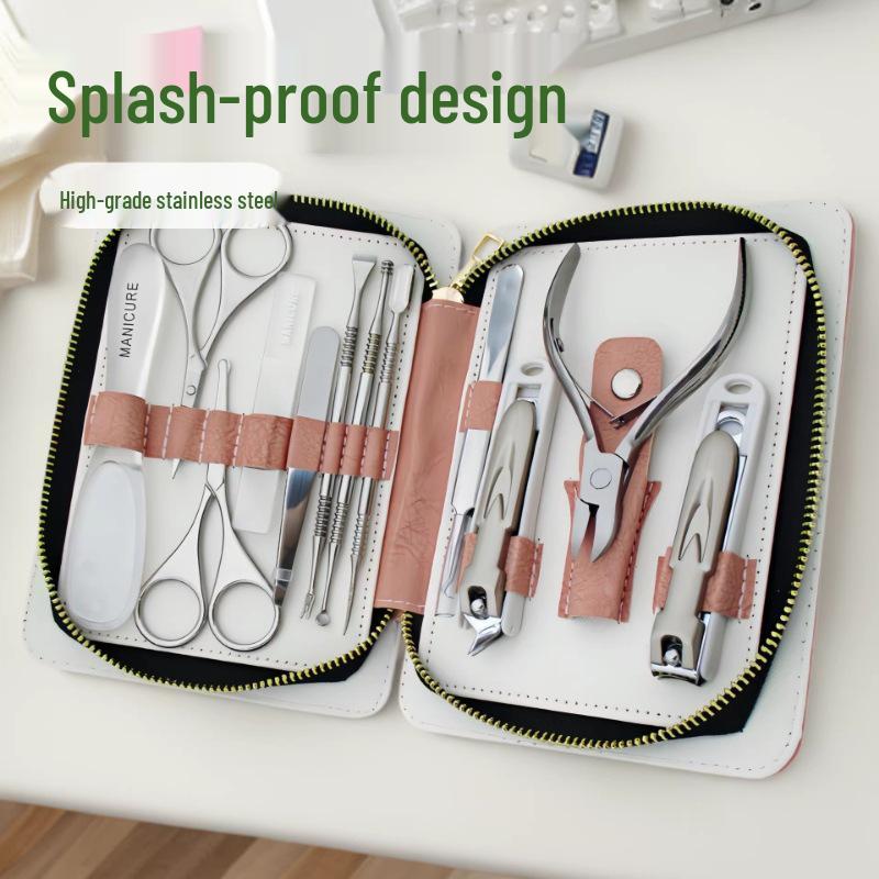Set di tagliaunghie anti-schizzo di alta qualità in stile tedesco con tronchesino per cuticole diagonale per uso domestico