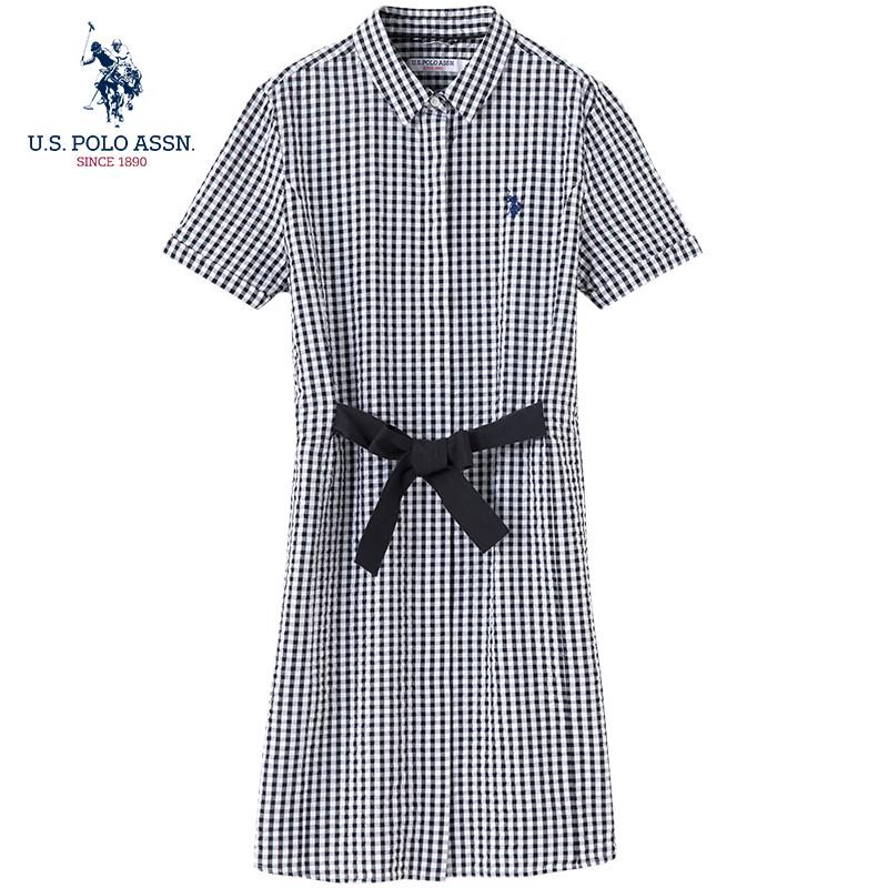 U.S. POLO ASSN. Women s Plaid Cotton Polo Shirt Dress XS