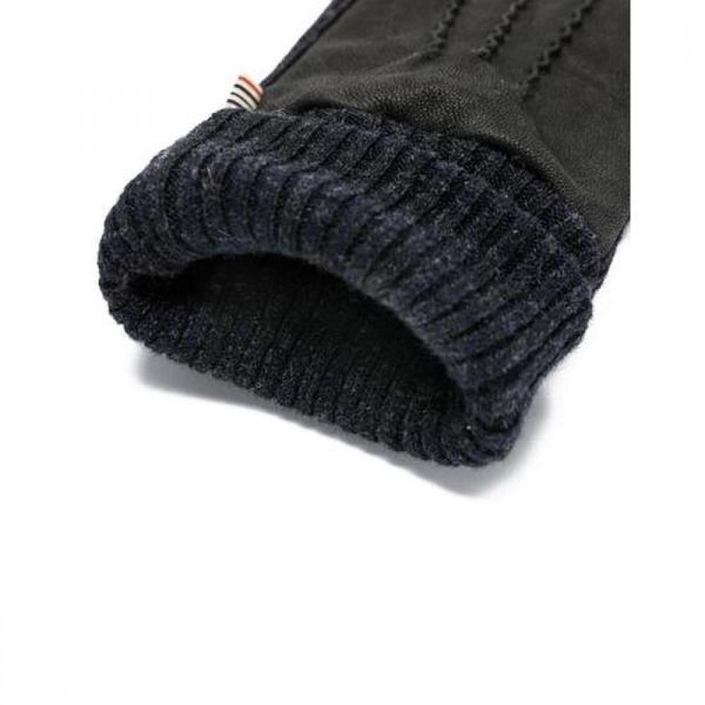 Daks Black Leather Suede Touch Gloves For Smartphone Dcgv0f171