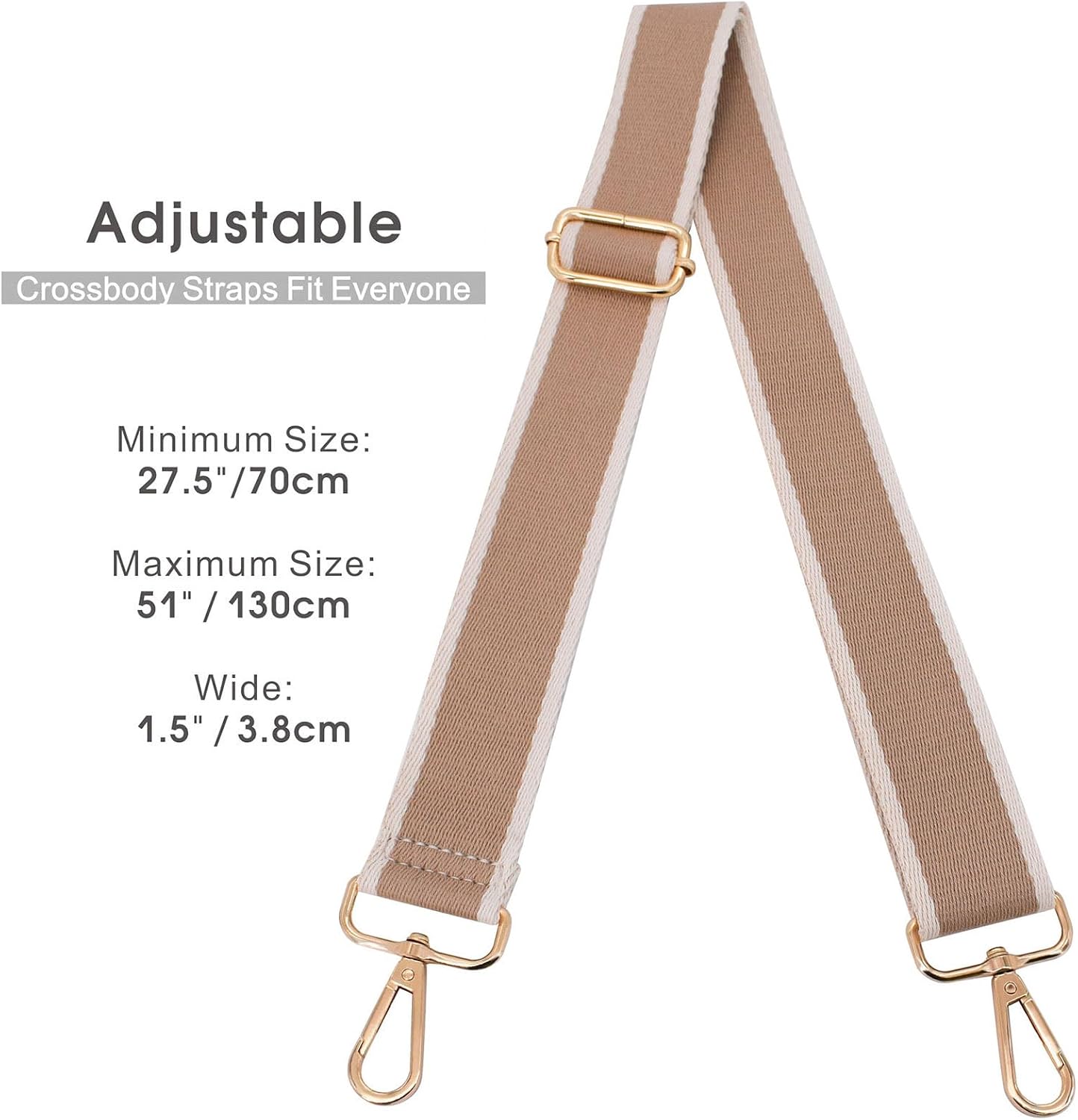 

Universal Replacement Shoulder Strap, Adjustable Crossbody Bag Strap with Carabiner for Handbags Backpacks Luggage
