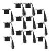 12pcs Mini Graduation Cap For Wine Bottle Decor Tassel Grad Hat Bottle Topper Party Supplies Jar Decoration Ornament