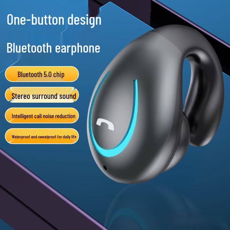 YX08 Ear-Clip Wireless Bluetooth Headset: Left/Right Wearable, In-Ear, High-Quality Sound, Painless Fit
