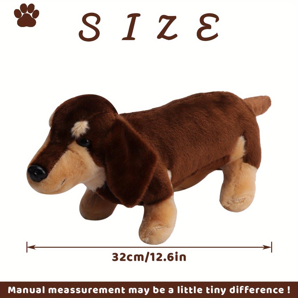32cm Dachshund Dog Stuffed Animal Plush Toys Sausage Dog Dolls 3D Dog Plush for Girls Birthday Xmas Bedtime Gifts Kids Toy Funny