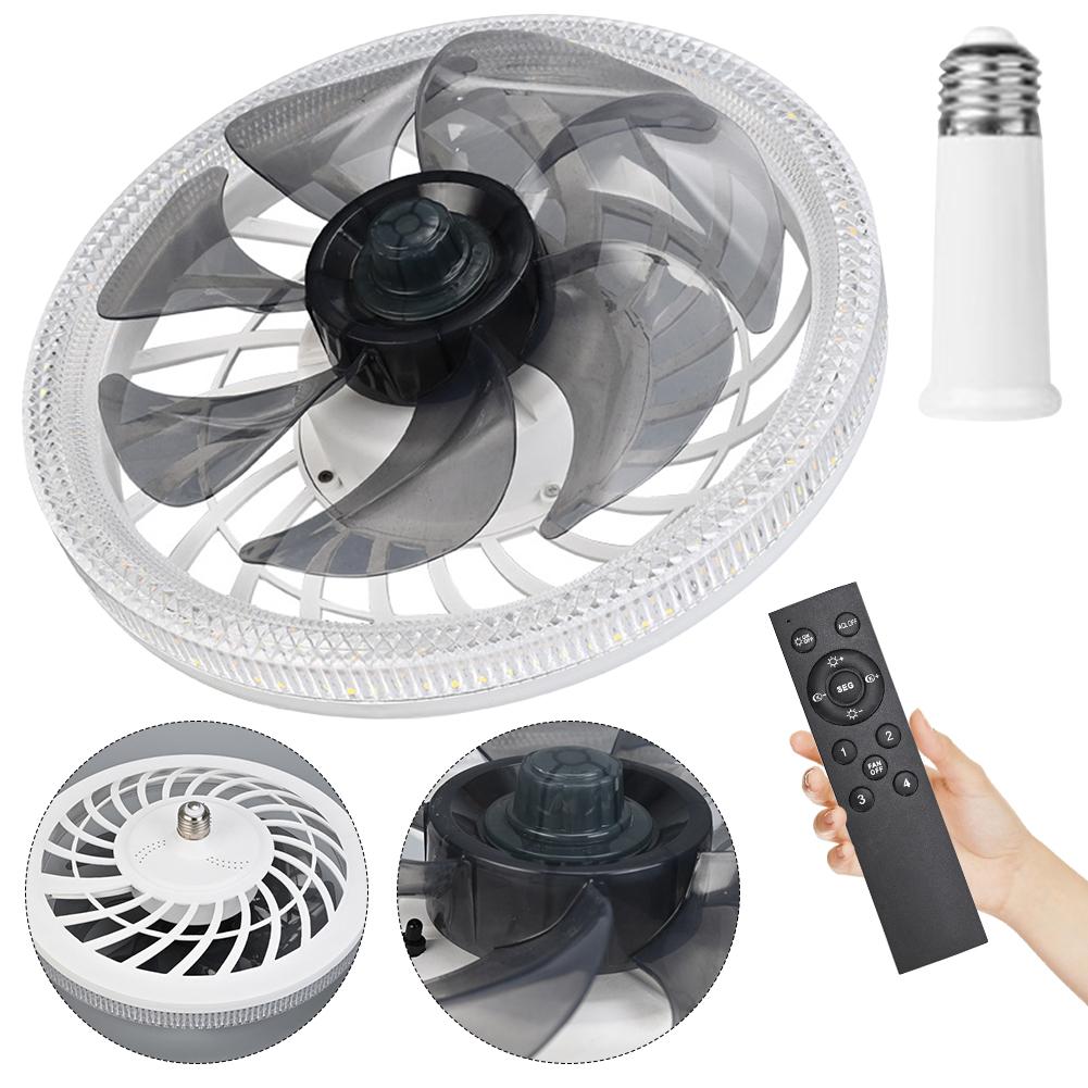 Ceiling Fan Light 4 Speeds Smart Silent Ceiling Fan Light with Converter Extender Flush Mount Ceiling Fan with Light AC 85V-265V