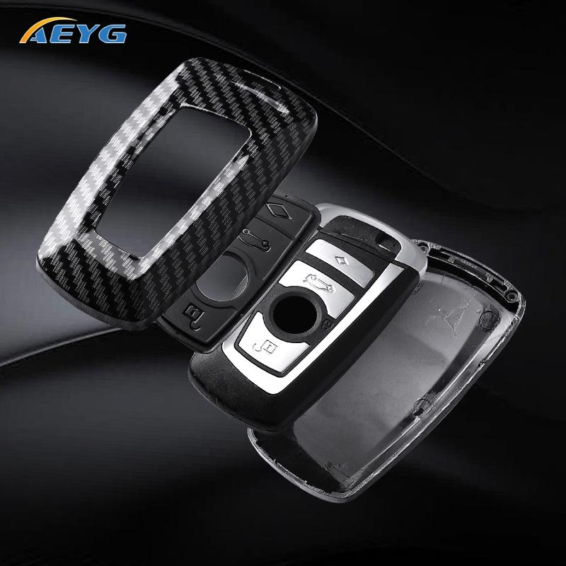 ABS Carbon Fiber Car Key Case Shell Fob For BMW 1 3 5 7 Series X1 X3 X4 X5 F10-F11-F20-F25-F26-F30 M3 M4 Keychain Accessories