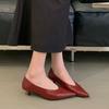 Fashion 2025 New Pointed Toe Ladies Thin Heels Pumps Shoes Casual Fashion Shallow Female Slip On Footwear Low Heel Shoes For Women
