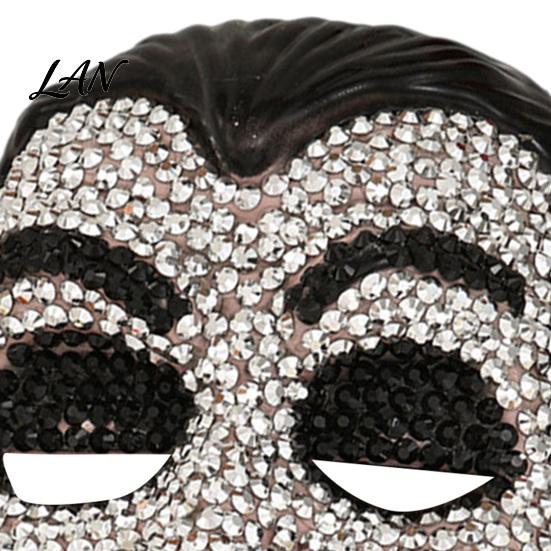 Sparkling Rhinestone Mask Halloween Skull Full Face Mask, Sparkly Masquerade Eye-catching Stage Prop for Party, Adjustable Strap Cosplay Women