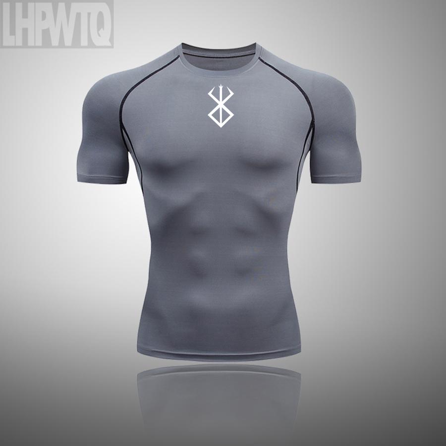 Men Short Sleeve T Shirt Compression Tights Men Fitness Running T-Shirt Breathable Sport Set Rashgard Gym Clothing