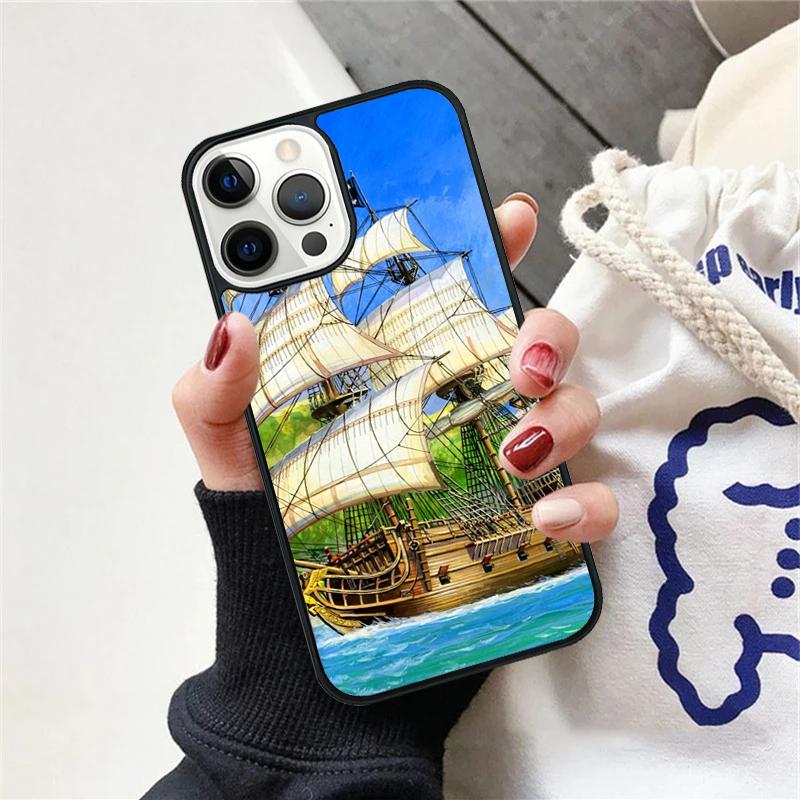Sailing Pirate Ship Phone Case Cover For iPhone 17 Air 12 Plus Max for iPhone 17 Air 15 16 11 13 14 Pro Max Fundas