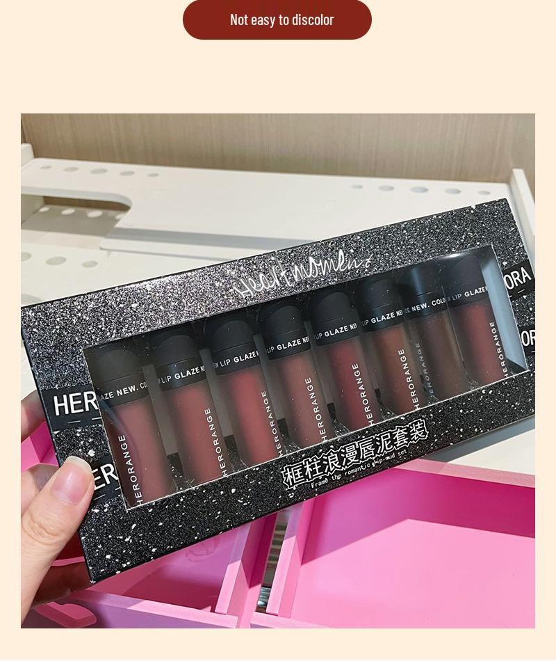 Frame Post Romantic Lip Mud Set - Soft Matte Velvet, Easy-Apply, Natural Whitening Lipstick