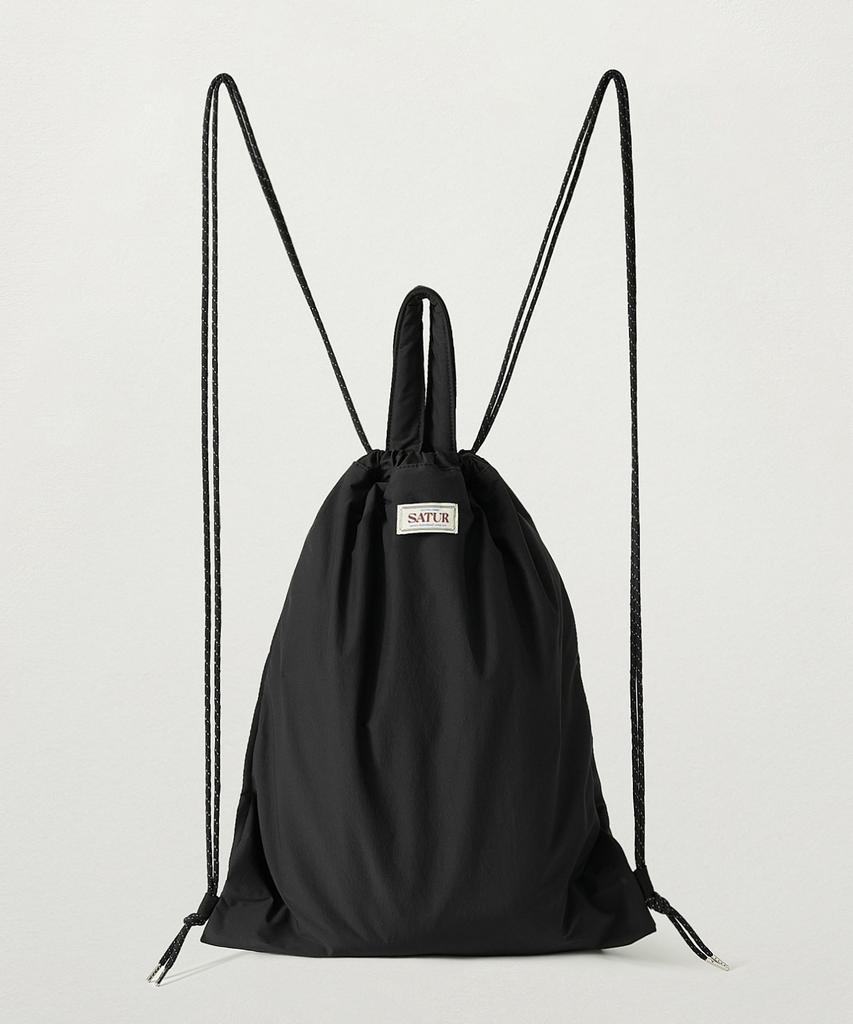 Satur Solid Drawstring Bag Black