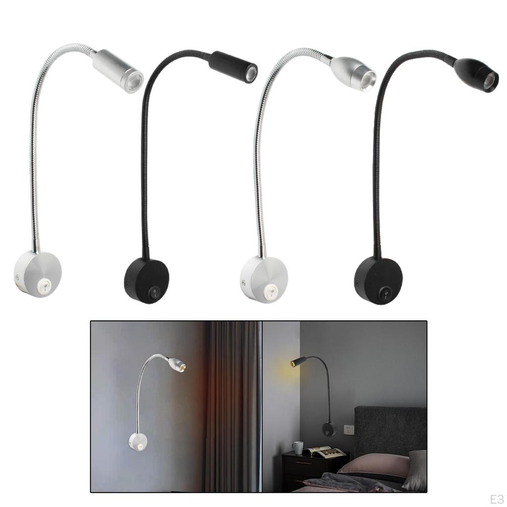 Adjustable Bedside Lamp with Flexible Neck for Reading in Bed