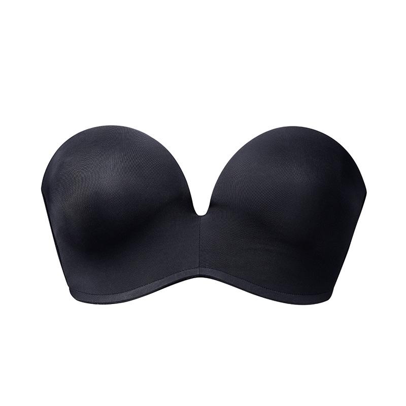 Stroppeløs Plus Size Push-up BH D-cup Sexy Tube Top Usynlig BH