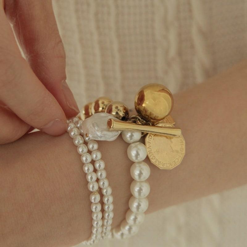 

LAYERMOOD ball paerl bracelet one