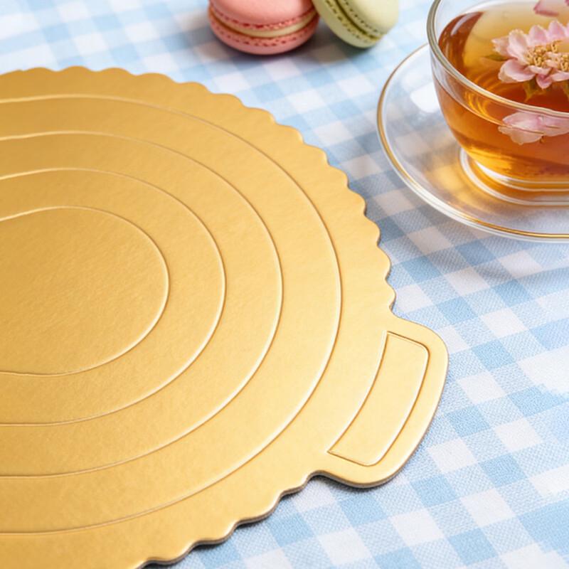 Jiekainuo Reusable Hardened Round Gold Cake Boards