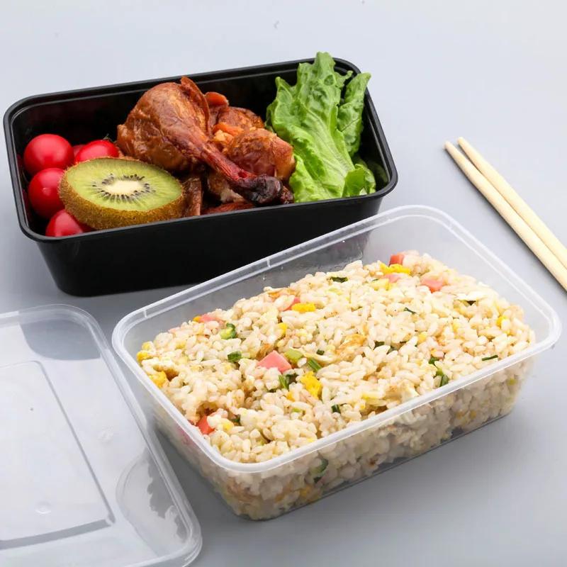 10Pcs Disposable Food Boxes With Lid Thickened Lunch Food Packing Box Take Out Food Containers Kitchen Fridge Food Storage Boxes