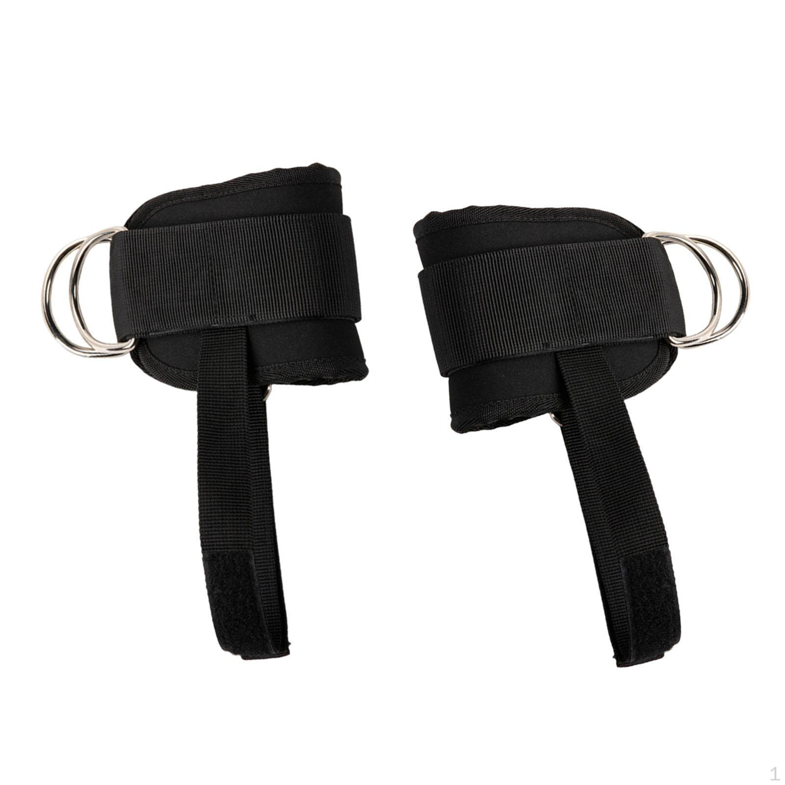 

2 комплекта ремней для лодыжек для тренировки ягодичных мышц на кабельных тренажерах чёрный