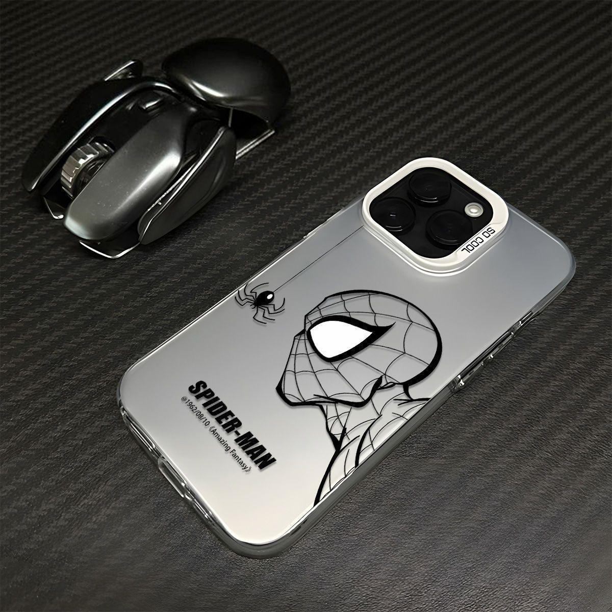 

Spider-Man Silver Drop-Proof Phone Case for iPhone 11/12/13/14 Pro Max Other Models