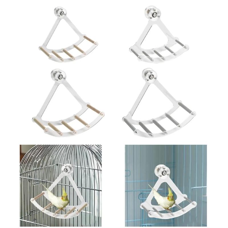Multifunctional Chew Resistant Metal Perch for Parrots Cage Toy Cage Mount Swing Bed For Stress Relief And Play