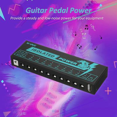 M-VAVE Gitarrenpedal-Stromversorgung für Gitarreneffektor, 10 isolierte DC-Ausgänge, isolierte Stromversorgung