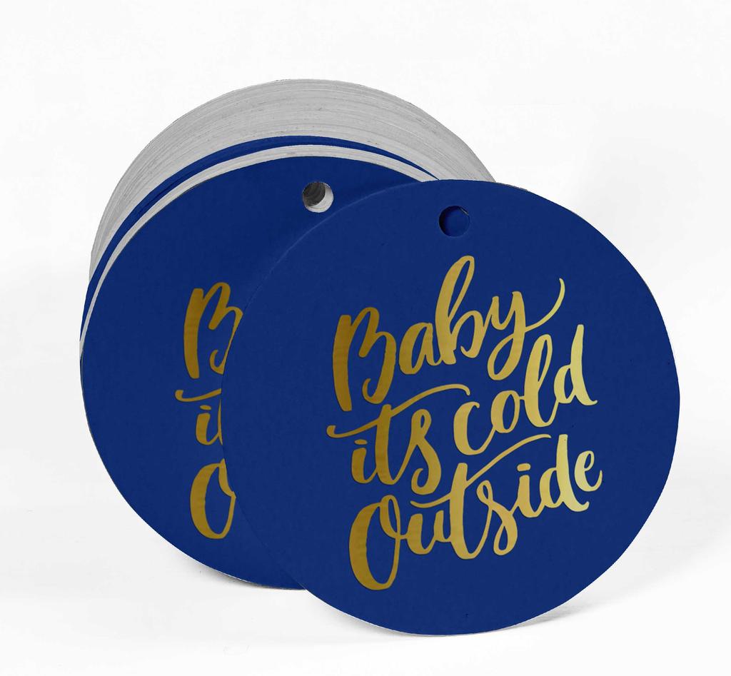Inkdotpot Real Gold Foil Baby It's Cold Outside Baby Shower Tags Favor Hang Paper Tags 100