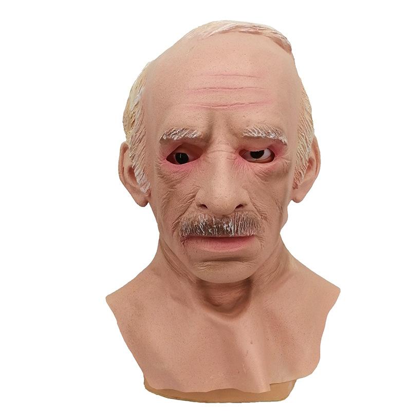 

New Halloween Old Man Mask Headgear, Old Lady Head, Horror Simulation cos Average Size