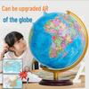 Interactive Luminous Globe for Students - HD Printed, AR Features, Illuminated Design for Primary To High School