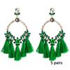 Women's Earring Exaggerated Flowers with Diamonds Tassel Acrylic Earrings Bohemian Temperament Female Earrings