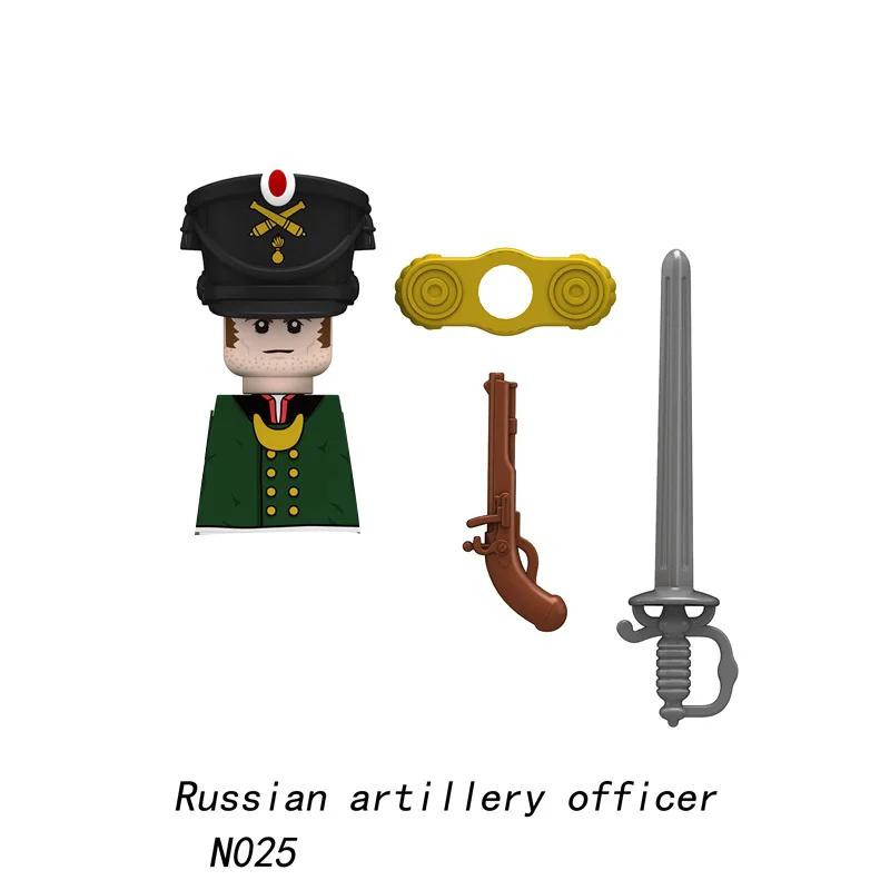 Napoleonic Wars Military Soldiers Building Blocks British France Prussia Cavalry Army Russian Infantry Figures Bricks Kids Toys