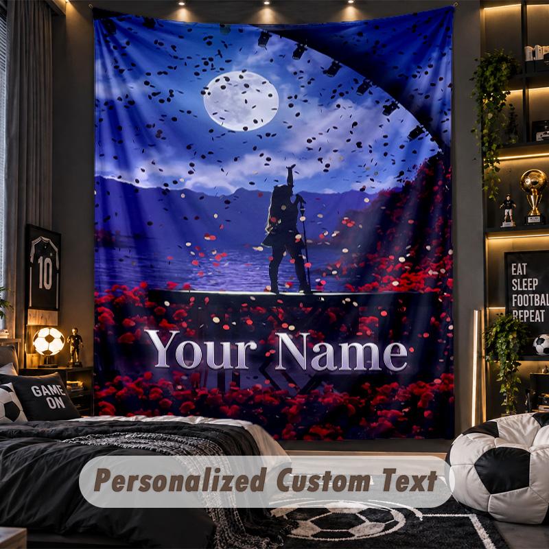 Personalized Wall Tapestry,Ayliva Custom Printed Name, Fabric Wall Art For Indoor Room Backdrop