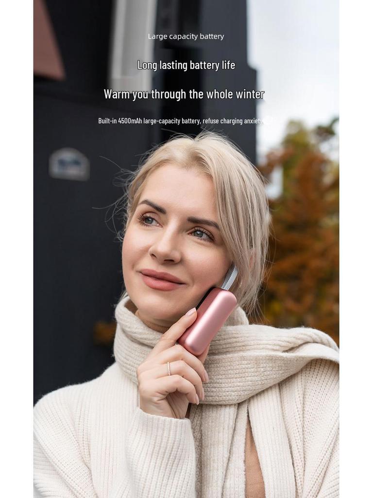 Quick Heat Magnetic Hand Warmer & Power Bank with Built-in Cable - Compact Storage & High Capacity