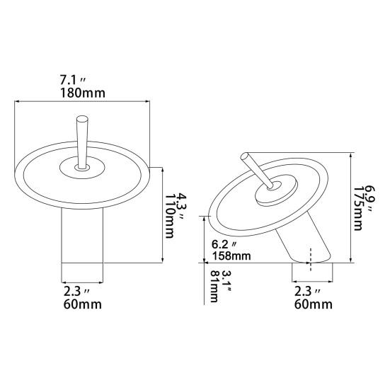 Waterfall Bathroom Sink Faucet 1 Handle Single Hole Glass Basin Tap Water Switch