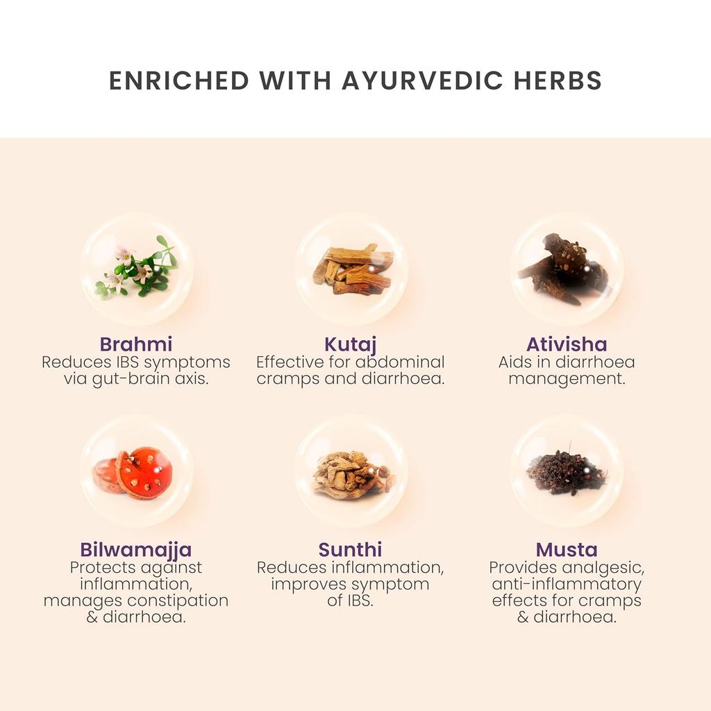 Dipya IBS Care Ayurvedic Tablet for Digestive Comfort Bloating Gas Relief Gut Health – 60 Tablets Pack of 1