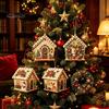 Personalized Room Ornament DIY Christmas Faux Pearl Art Painting Hanging Pendant Kit, 3D Bead Gingerbread Handmade Assembly Model House Miniature