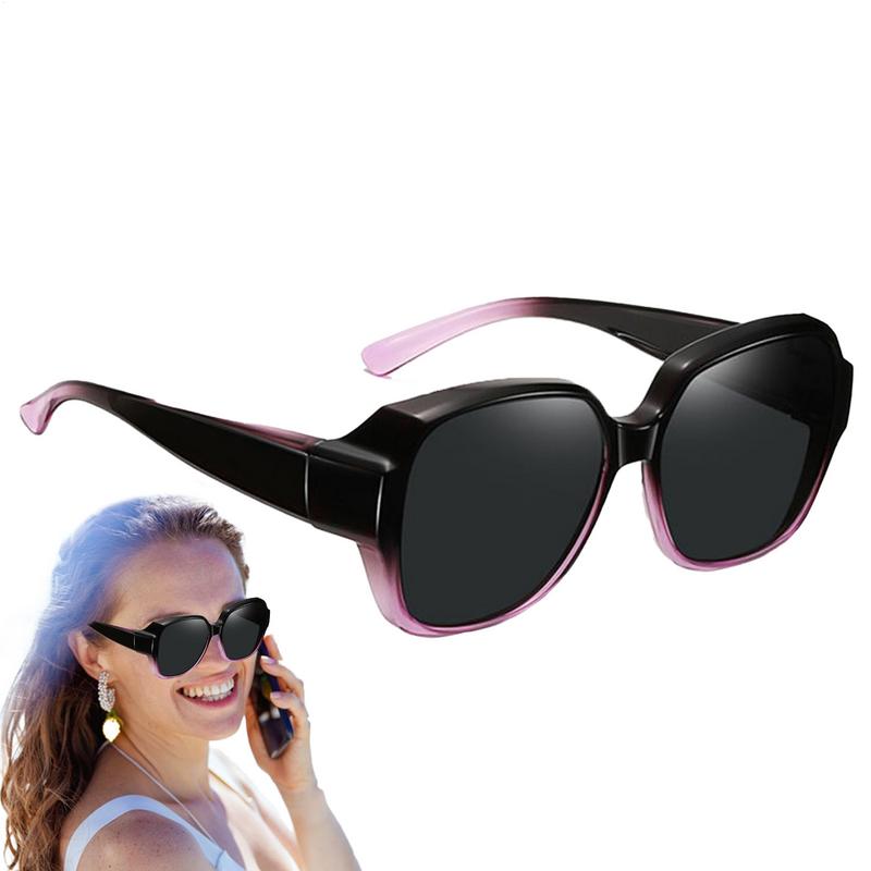 Polarized Fit Over Glasses Sunglasses Fitover Wrap Around Eyewear Anti-UV Sunglasses Unisex Eyewear Outdoor Travel Sun Glasses