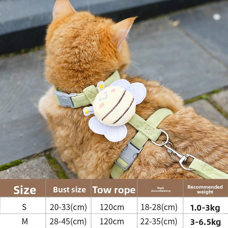 

Кошачий поводок, Поводок для выгула кошек, Регулируемый нагрудный и спинной ремень, Кошачий поводок для домашних кошек для предотвращения запутывания S зелёный