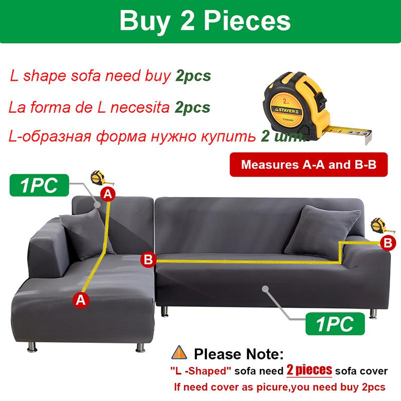 Water Proof Elastic Sofa Covers For Living Room Solid Color Sofa Slipcover Stretch Couch Cover Corner L Shape Sofa Need Buy 2pcs