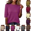 Loose Fit Ribbed Knit Top Women Half Sleeve Pullover Lightweight Summer Casual Round Neck Shirt