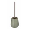 WENKO Brosse WC Sirmione, Porte Brosse WC Céramique Avec Brosse WC Noire, Céramique Moderne Haut De Gamme, Ø10,5x40 Cm, Vert Sauge