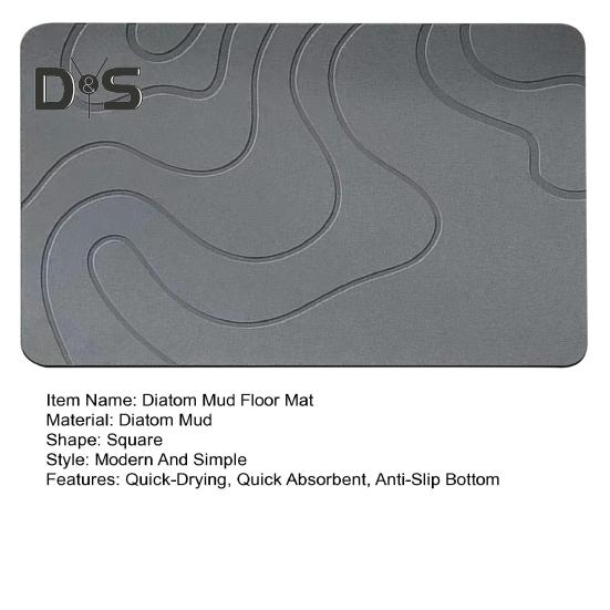 Baderomsgulvmatte Rasktabsorberende Hurtigtørkende Diatoméjord Sklisikker Bunn Inngangsmatte Trenger ikke vask Flerbruks Badekar Dusj Vask Kjøkken Teppe