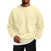 Men's Color -Lined Long Sleeve Neck Sweatshirt with Pocket for Fall and Winter