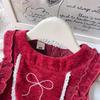 Girls' Winter Velvet Bow Dress - AWB106
