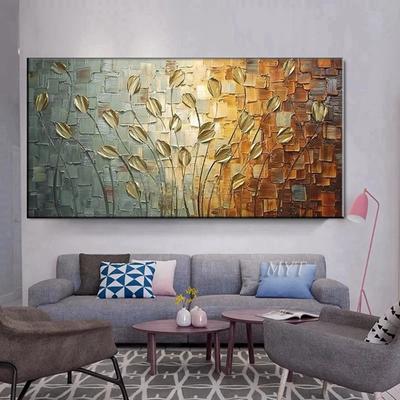 Arte nordica Astratta Foglie Fiori Pittura a olio su tela Wall Art Poster Stampe Immagini a parete per soggiorno Casa Cuadros