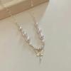 "Butterfly Dream Collection" New Irregular, Pearl Butterfly Necklace New Temperament Light Luxury Exquisite Collarbone Chain