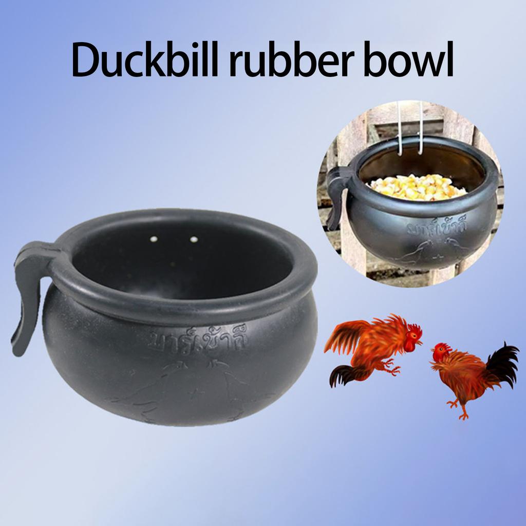 2PCS Rubber Chicken Feeder Bowl For Poultry Feeding and Watering with Hanging Design For Game Fowl Training Daily Use