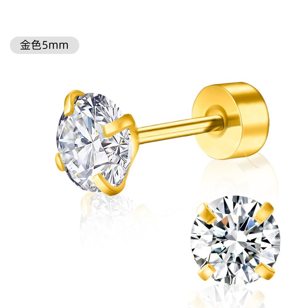 Modisch Einfach Glänzend 5A Zirkon Edelstahl Kreis Steckerohrringe für Männer Frauen Hip-Hop Punk Ohrknochen Piercing Schmuck Geschenke