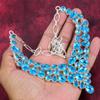 Blue Topaz 925 Solid Sterling Silver Necklace with Adjustable Chain, Handmade Gemstone Jewelry Necklace For Memorial Day